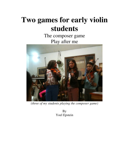 The Composer Game Two Games For Teaching Early Violin Sheet Music