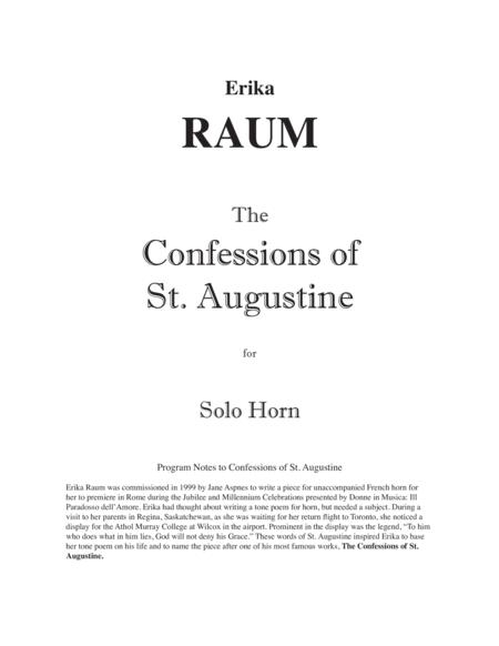 Free Sheet Music The Confessions Of St Augustine For Solo Horn