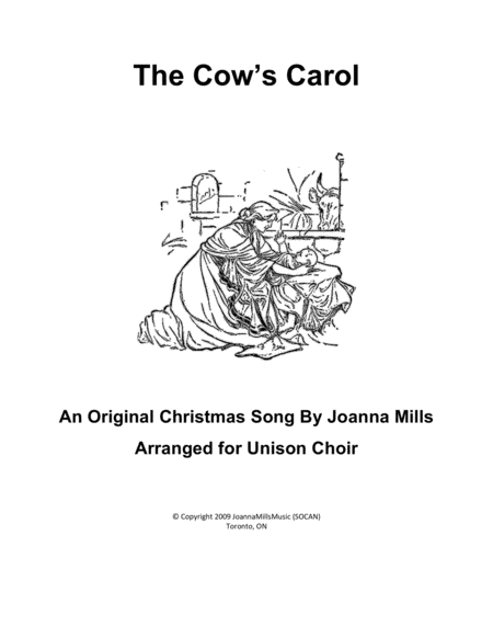 The Cows Carol Unison Choir Sheet Music