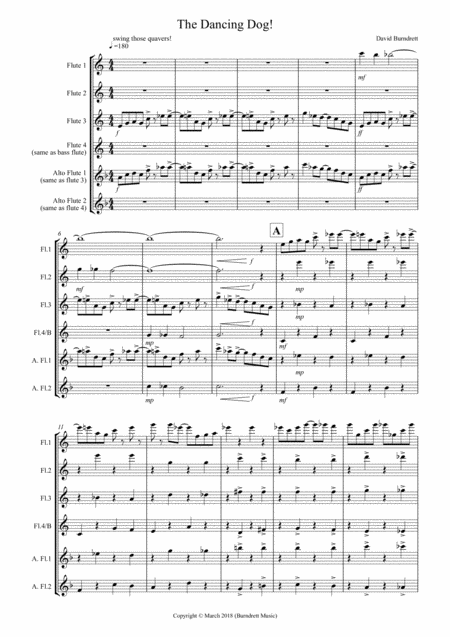 The Dancing Dog For Flute Quartet Sheet Music