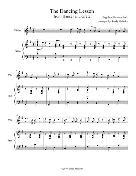 Free Sheet Music The Dancing Lesson