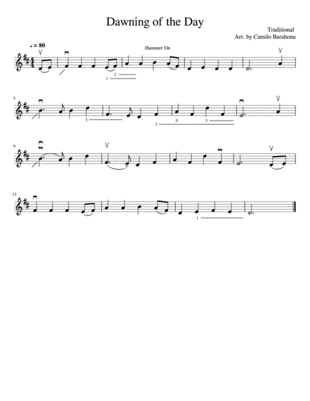 The Dawning Of The Day Fiddle Sheet Music