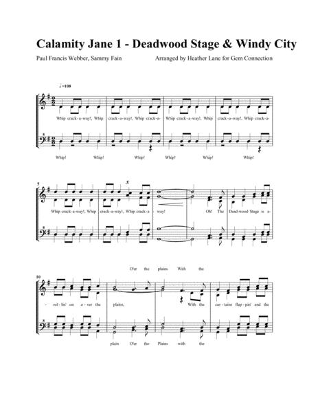 Free Sheet Music The Deadwood Stage Windy City Medley