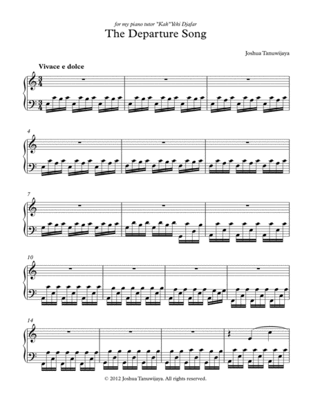 Free Sheet Music The Departure Song