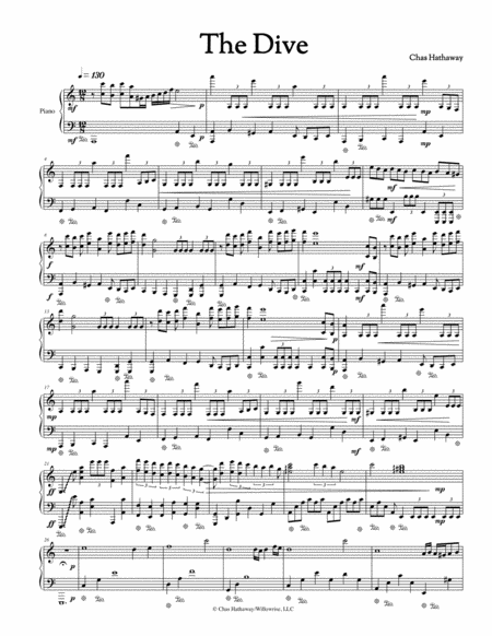 The Dive Piano Solo By Chas Hathaway Sheet Music