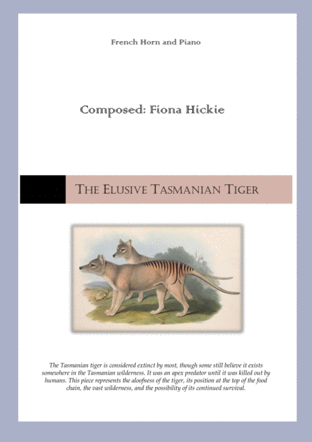 Free Sheet Music The Elusive Tasmanian Tiger