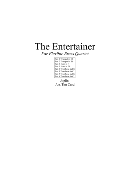 Free Sheet Music The Entertainer For Flexible Brass Quartet