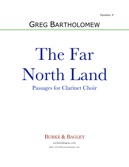 Free Sheet Music The Far North Land Passages For Clarinet Choir