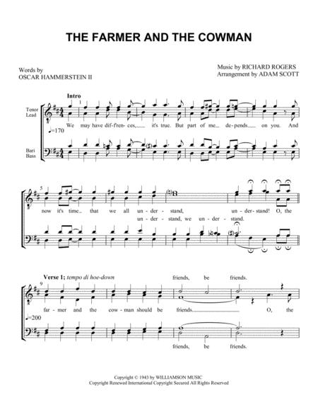 Free Sheet Music The Farmer And The Cowman