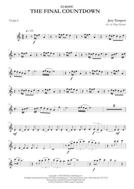 Free Sheet Music The Final Countdown For String Quartet