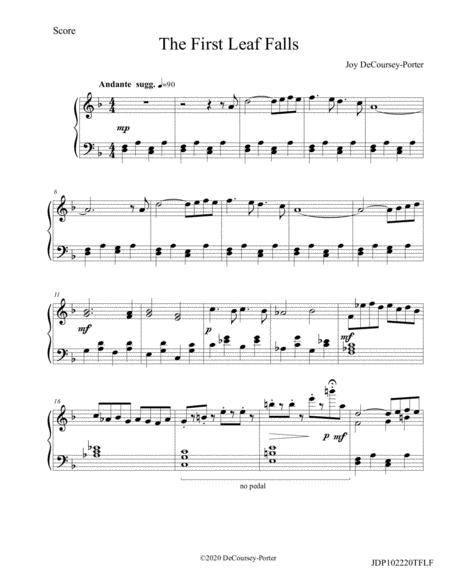 Free Sheet Music The First Leaf Falls