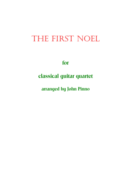 The First Noel Classical Guitar Quartet Sheet Music