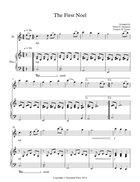 The First Noel For Flute Solo With Piano Accompaniment Sheet Music