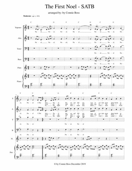 The First Noel Satb With Either Flute Cello Violin Or French Horn And Piano Sheet Music