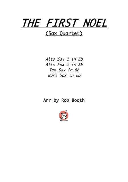 Free Sheet Music The First Noel Sax Quartet