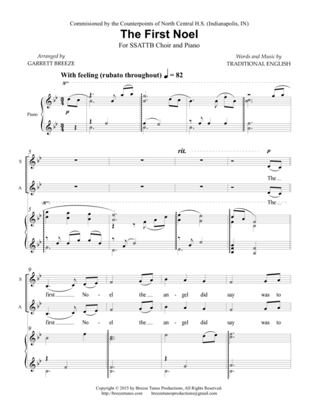 The First Noel Ssattb Sheet Music