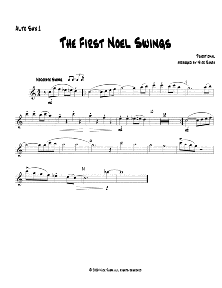 Free Sheet Music The First Noel Swings Alto Sax 1 Part