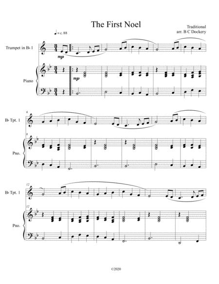Free Sheet Music The First Noel Trumpet Solo With Piano Accompaniment