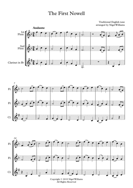 The First Nowell For Wind Trio Sheet Music