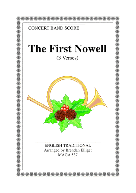 The First Nowell Or First Noel Concert Band C Score And Parts Pdf Sheet Music