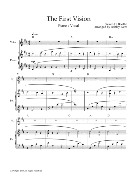 Free Sheet Music The First Vision Pvg