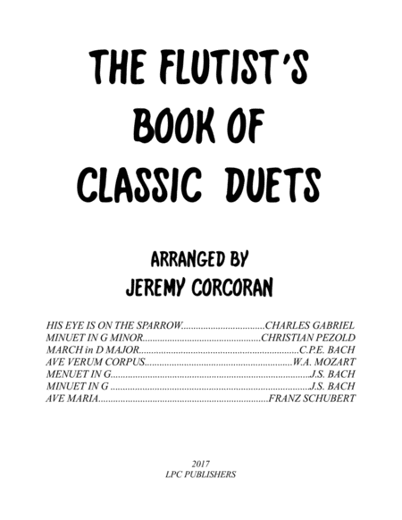 Free Sheet Music The Flutists Book Of Classic Duets