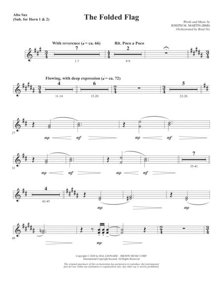 Free Sheet Music The Folded Flag Alto Sax 1 2 Sub Horn 1 2