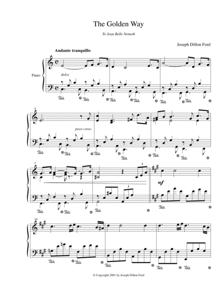 Free Sheet Music The Golden Way For Piano Solo
