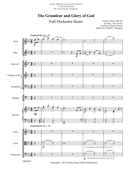 The Grandeur And Glory Of God Orchestral Score Sheet Music