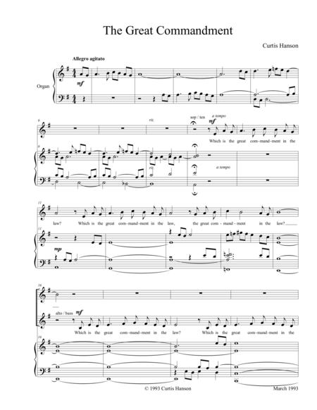 Free Sheet Music The Great Commandment Satb