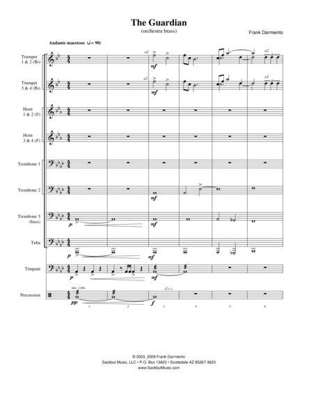 Free Sheet Music The Guardian Orch Brass Version
