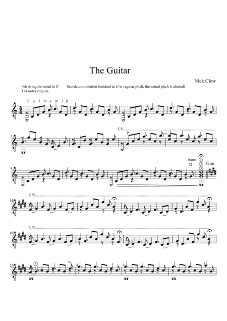 Free Sheet Music The Guitar