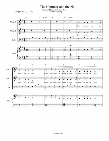 The Hammer And The Nail Good Friday Strings And Piano Sheet Music