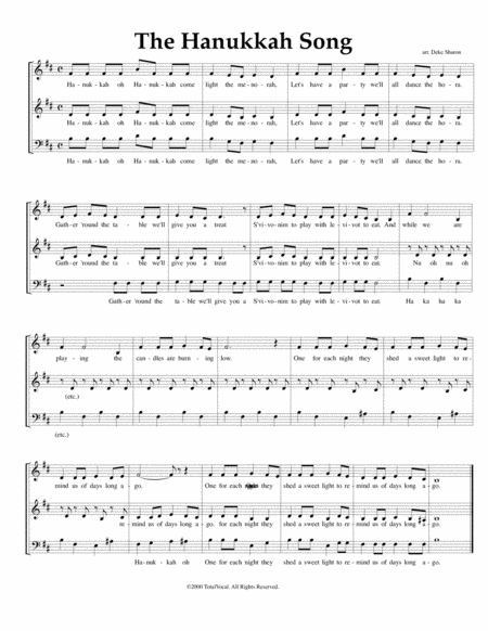 The Hannukah Song Sheet Music