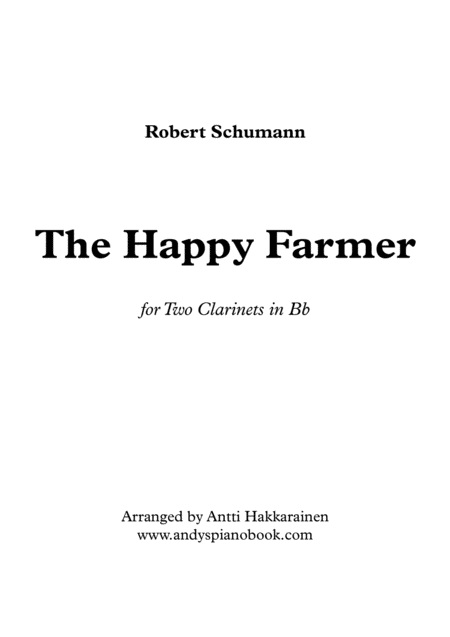 The Happy Farmer For 2 Clarinets In Bb Sheet Music