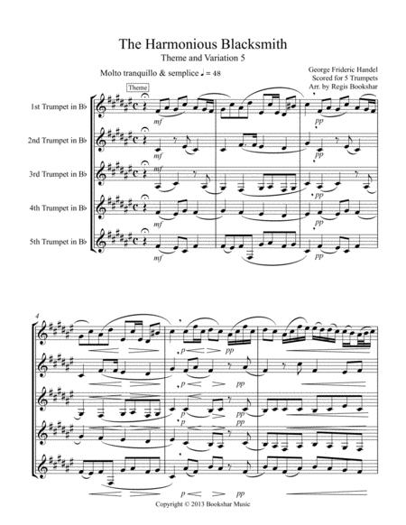 Free Sheet Music The Harmonious Blacksmith 5 Trp