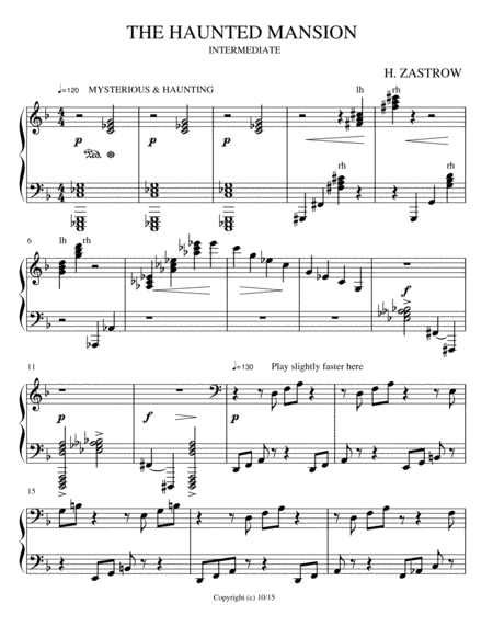 Free Sheet Music The Haunted Mansion