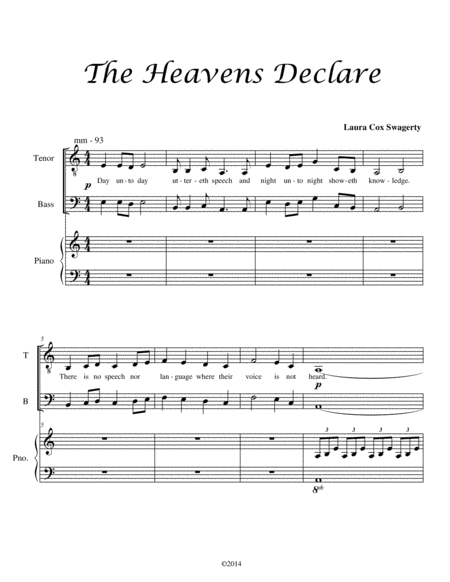 Free Sheet Music The Heavens Declare