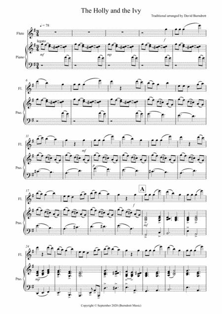 The Holly And The Ivy For Flute And Piano Sheet Music