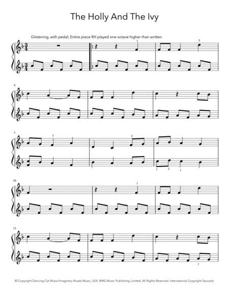 Free Sheet Music The Holly And The Ivy Piano Sheet Music