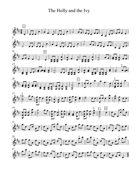 The Holly And The Ivy Solo Violin Sheet Music