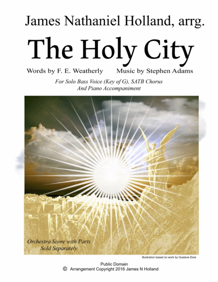 The Holy City For Bass Voice Satb Chorus And Piano Key Of G Sheet Music