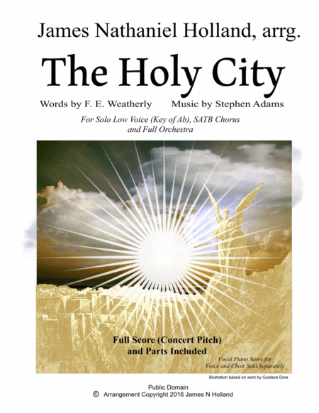 The Holy City For Low Voice Satb Choir And Orchestra Key Of Ab Sheet Music
