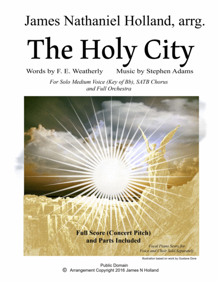 The Holy City For Medium Voice Satb Choir And Orchestra Key Of Bb Sheet Music