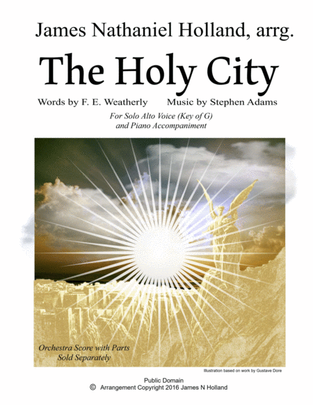 Free Sheet Music The Holy City For Solo Alto Voice And Piano Key Of G