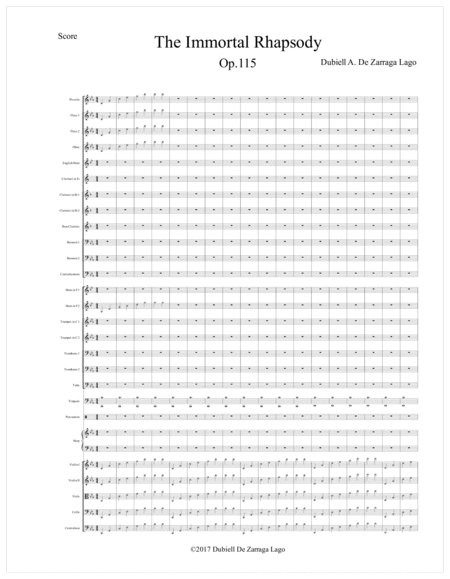 The Inmortal Rapsody Score And Parts Sheet Music