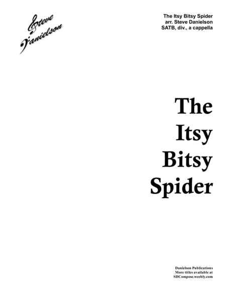 Free Sheet Music The Itsy Bitsy Spider Satb Div A Cappella