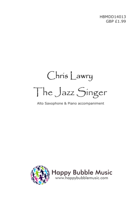 The Jazz Singer For Alto Saxophone Piano From Scenes From A Parisian Cafe Sheet Music