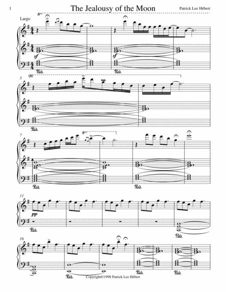 Free Sheet Music The Jealousy Of The Moon