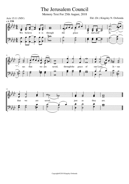 The Jerusalem Council Sheet Music